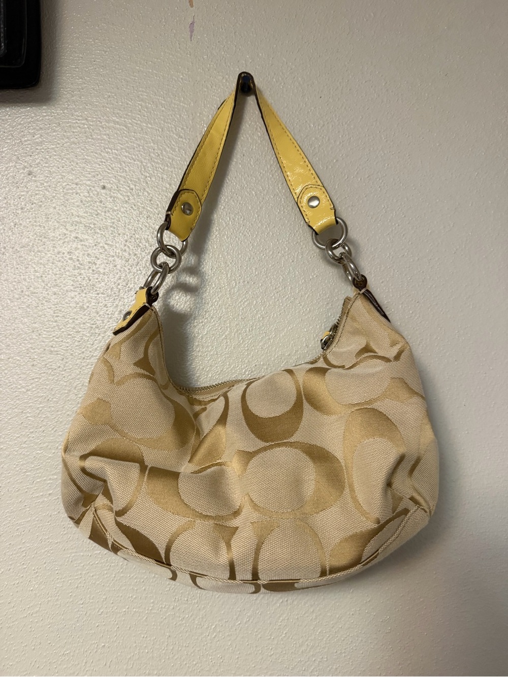 Coach Yellow Signature Canvas Shoulder Bag - Picture 2 of 7